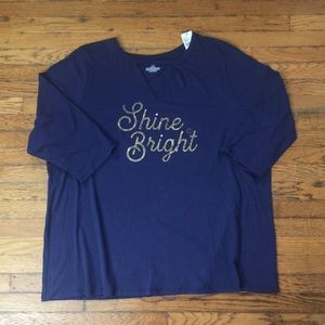 NEW Shine Bright Long Sleeve Graphic Choker Tee